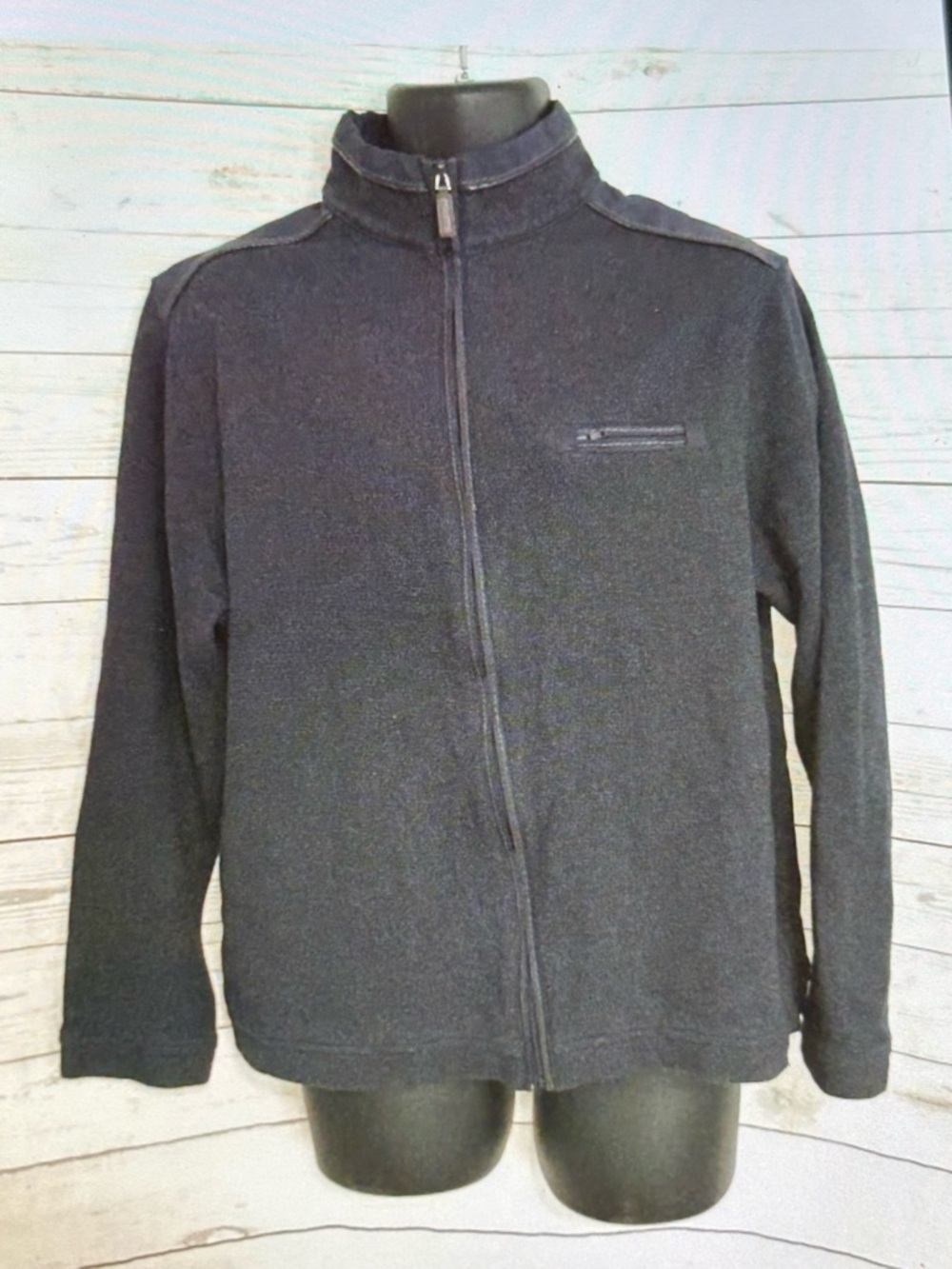 Johnston & Murphy Men’s Dark Blue Cardigan Full Zip Cotton Blend Size XL
